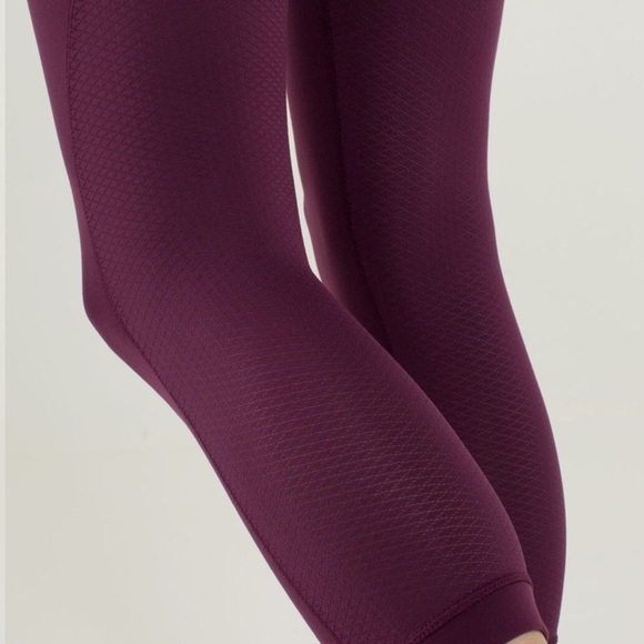Lululemon Journey Crop Leggings Plum / Hyper Stripe Plum (4) - Picture 3 of 12